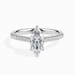 Load image into Gallery viewer, 30-Pointer Marquise Cut Solitaire Diamond Shank Platinum Ring JL PT 19019
