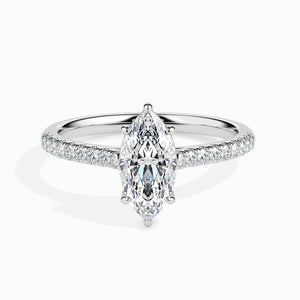 70-Pointer Marquise Cut Solitaire Diamond Shank Platinum Ring JL PT 19019-B   Jewelove.US