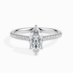 Load image into Gallery viewer, 50-Pointer Marquise Cut Solitaire Diamond Shank Platinum Ring JL PT 19019-A
