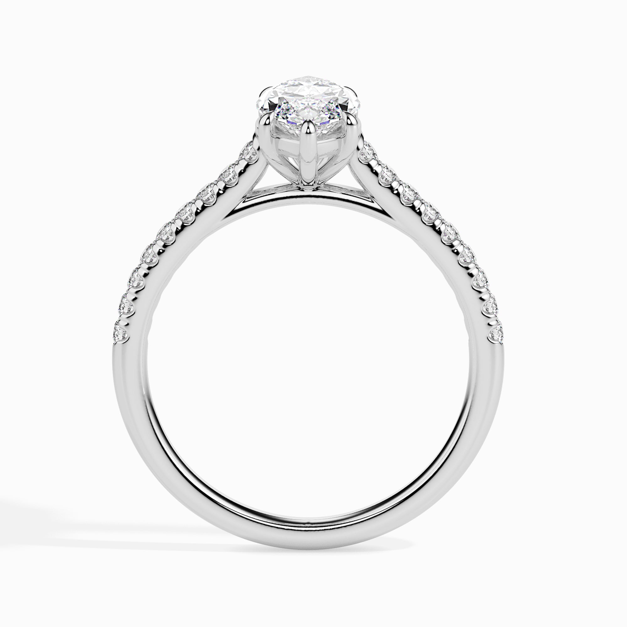 50-Pointer Marquise Cut Solitaire Diamond Shank Platinum Ring JL PT 19019-A