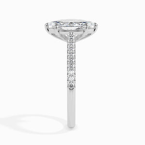 30-Pointer Marquise Cut Solitaire Diamond Shank Platinum Ring JL PT 19019