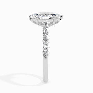 50-Pointer Marquise Cut Solitaire Diamond Shank Platinum Ring JL PT 19019-A