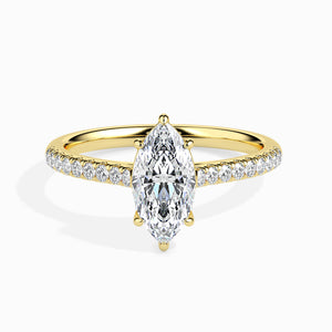 70-Pointer Marquise Cut Solitaire Diamond Shank 18K Yellow Gold Ring JL AU 19019Y-B   Jewelove.US