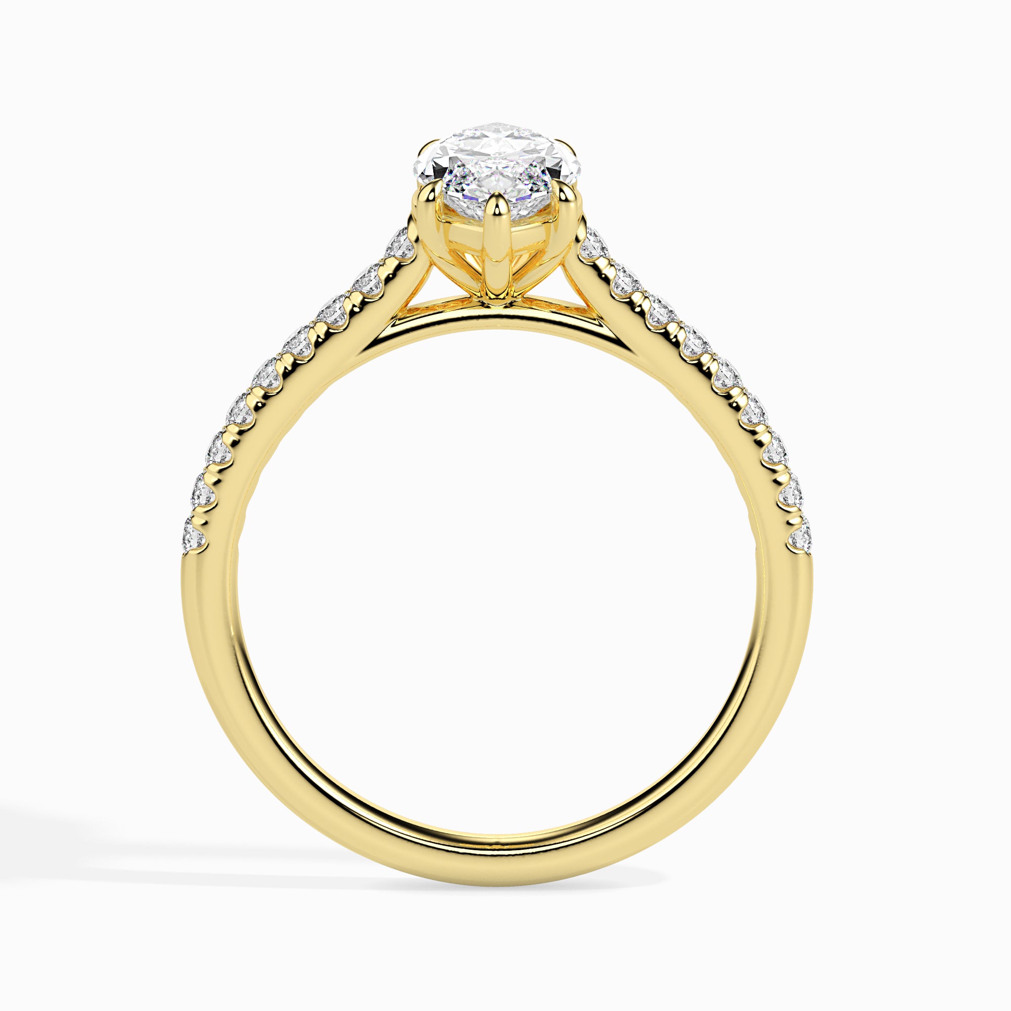 50-Pointer Marquise Cut Solitaire Diamond Shank 18K Yellow Gold Ring JL AU 19019Y-A