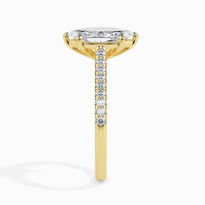 30-Pointer Marquise Cut Solitaire Diamond Shank 18K Yellow Gold Ring JL AU 19019Y