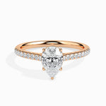 Load image into Gallery viewer, 30-Pointer Pear Cut Solitaire Diamond Shank 18K Rose Gold Ring JL AU 19020R
