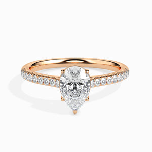 50-Pointer Pear Cut Solitaire Diamond Shank 18K Rose Gold Ring JL AU 19020R-A   Jewelove.US