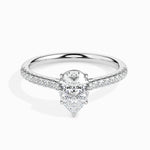 Load image into Gallery viewer, 50-Pointer Pear Cut Solitaire Diamond Shank Platinum Ring JL PT 19020-A
