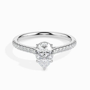 50-Pointer Pear Cut Solitaire Diamond Shank Platinum Ring JL PT 19020-A
