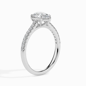 50-Pointer Pear Cut Solitaire Diamond Shank Platinum Ring JL PT 19020-A