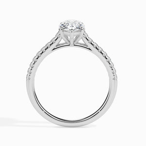 50-Pointer Pear Cut Solitaire Diamond Shank Platinum Ring JL PT 19020-A