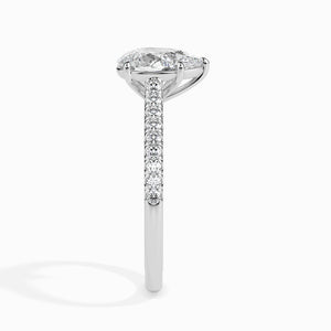 50-Pointer Pear Cut Solitaire Diamond Shank Platinum Ring JL PT 19020-A   Jewelove.US