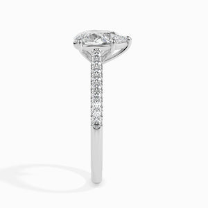 70-Pointer Pear Cut Solitaire Diamond Shank Platinum Ring JL PT 19020-B