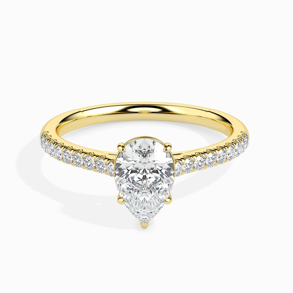 50-Pointer Pear Cut Solitaire Diamond Shank 18K Yellow Gold Ring JL AU 19020Y-A   Jewelove.US