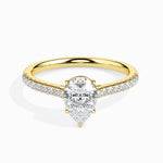 Load image into Gallery viewer, 50-Pointer Pear Cut Solitaire Diamond Shank 18K Yellow Gold Ring JL AU 19020Y-A   Jewelove.US
