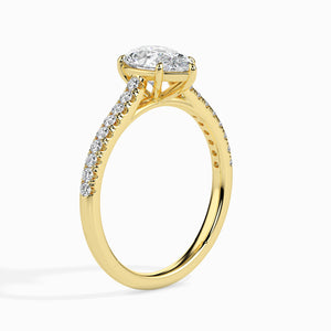 50-Pointer Pear Cut Solitaire Diamond Shank 18K Yellow Gold Ring JL AU 19020Y-A   Jewelove.US