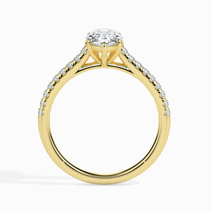 50-Pointer Pear Cut Solitaire Diamond Shank 18K Yellow Gold Ring JL AU 19020Y-A   Jewelove.US