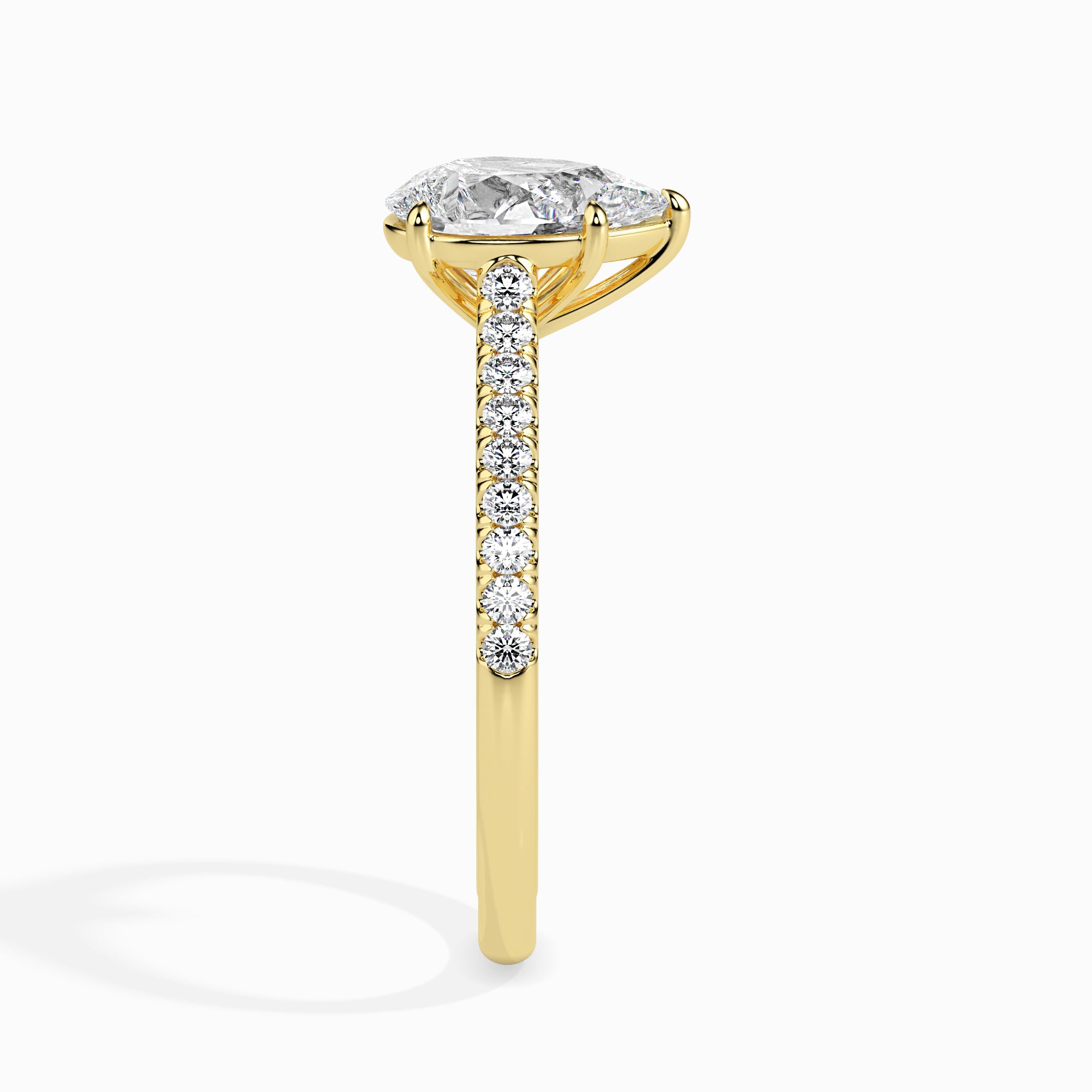 50-Pointer Pear Cut Solitaire Diamond Shank 18K Yellow Gold Ring JL AU 19020Y-A   Jewelove.US