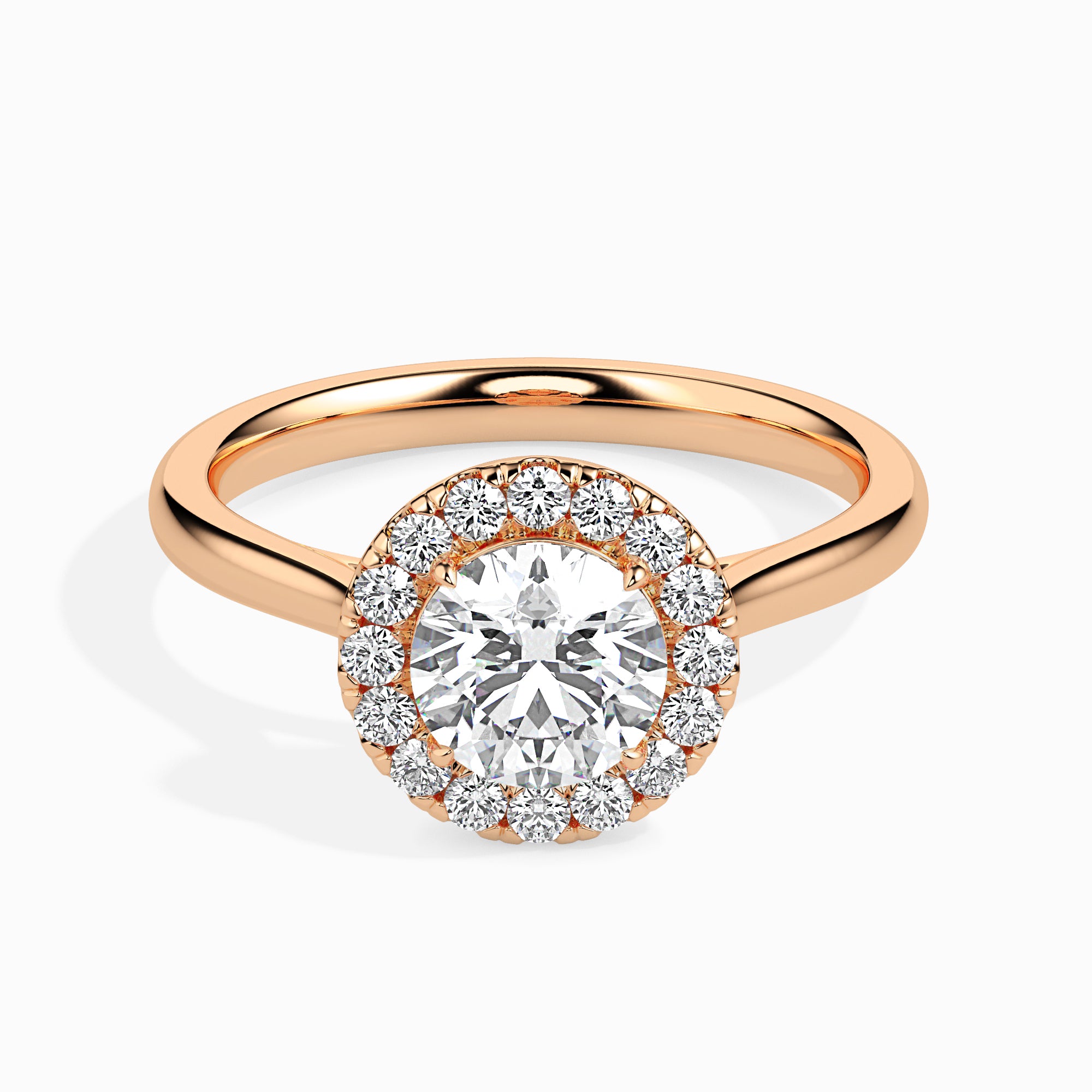 1-Carat Solitaire Diamond Shank 18K Rose Gold Ring JL AU LG G 19021R-B