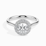 Load image into Gallery viewer, 30-Pointer Solitaire Halo Diamond Shank Platinum Ring JL PT 19021   Jewelove.US
