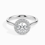 Load image into Gallery viewer, 30-Pointer Solitaire Halo Diamond Shank Platinum Ring JL PT 19021   Jewelove.US
