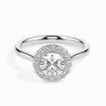 Load image into Gallery viewer, 50-Pointer Solitaire Halo Diamond Shank Platinum Ring JL PT 19021-A
