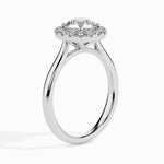 Load image into Gallery viewer, 1-Carat Solitaire Halo Diamond Shank Platinum Ring JL PT 19021-C
