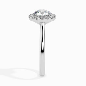 30-Pointer Solitaire Halo Diamond Shank Platinum Ring JL PT 19021