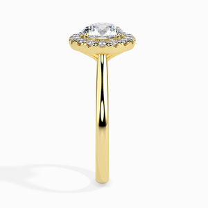 50-Pointer Solitaire Halo Diamond Shank 18K Yellow Gold Ring JL AU 19021Y-A   Jewelove.US