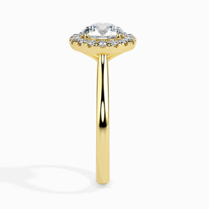 1-Carat Solitaire Halo Diamond Shank 18K Yellow Gold Ring JL AU 19021Y-C   Jewelove.US