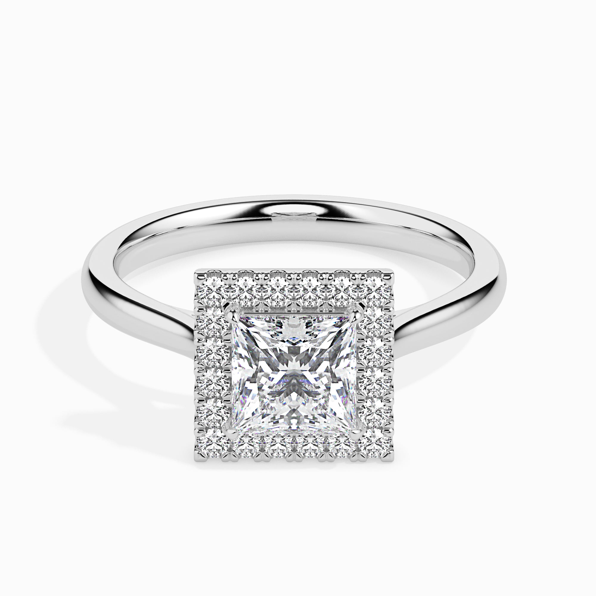 Princess cut diamond solitaire engagement ring - Milla | Beldiamond