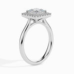 Load image into Gallery viewer, 70-Pointer Princess Cut Solitaire Square Halo Diamond Platinum Ring JL PT 19022-B
