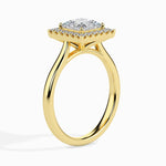 Load image into Gallery viewer, 50-Pointer Princess Cut Solitaire Square Halo Diamond 18K Yellow Gold Ring JL AU 19022Y-A
