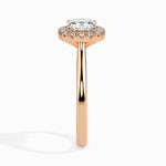 Load image into Gallery viewer, 50-Pointer Cushion Cut Solitaire Halo Diamond 18K Rose Gold Ring JL AU 19023R-A   Jewelove.US
