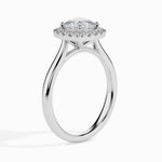 Load image into Gallery viewer, 30-Pointer Cushion Cut Solitaire Halo Diamond Platinum Engagement Ring JL PT 19023   Jewelove.US
