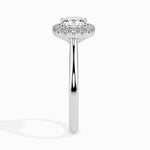 Load image into Gallery viewer, 50-Pointer Cushion Cut Solitaire Halo Diamond Platinum Engagement Ring JL PT 19023-A
