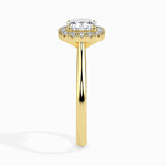 Load image into Gallery viewer, 50-Pointer Cushion Cut Solitaire Halo Diamond 18K Yellow Gold Ring JL AU 19023Y-A   Jewelove.US
