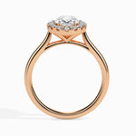 Load image into Gallery viewer, 70-Pointer Oval Cut Solitaire Halo Diamond 18K Rose Gold Ring JL AU 19024R-B   Jewelove.US

