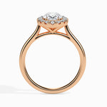 Load image into Gallery viewer, 50-Pointer Oval Cut Solitaire Halo Diamond 18K Rose Gold Ring JL AU 19024R-A
