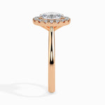 Load image into Gallery viewer, 50-Pointer Oval Cut Solitaire Halo Diamond 18K Rose Gold Ring JL AU 19024R-A
