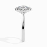 Load image into Gallery viewer, 50-Pointer Oval Cut Solitaire Halo Diamond Platinum Ring JL PT 19024-A
