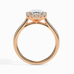 Load image into Gallery viewer, 70-Pointer Emerald Cut Solitaire Halo Diamond 18K Rose Gold Solitaire Ring JL AU 19025R-B   Jewelove.US
