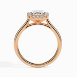 Load image into Gallery viewer, 30-Pointer Emerald Cut Solitaire Halo Diamond 18K Rose Gold Solitaire Ring JL AU 19025R
