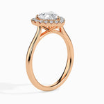Load image into Gallery viewer, 70-Pointer Heart Cut Solitaire Halo Diamond 18K Rose Gold Ring JL AU 19028R-B
