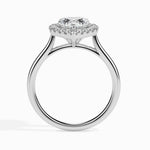 Load image into Gallery viewer, 50-Pointer Heart Cut Solitaire Halo Diamond Platinum Ring JL PT 19028-A
