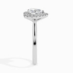 Load image into Gallery viewer, 70-Pointer Heart Cut Solitaire Halo Diamond Platinum Ring JL PT 19028-B
