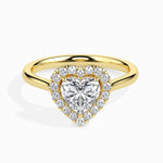 Load image into Gallery viewer, 70-Pointer Heart Cut Solitaire Halo Diamond 18K Yellow Gold Ring JL AU 19028Y-B   Jewelove.US

