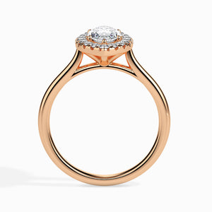 50-Pointer Marquise Cut Solitaire Halo Diamond 18K Rose Gold Ring JL AU 19029R-A   Jewelove.US