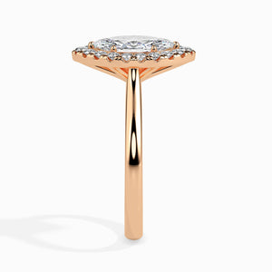 30-Pointer Marquise Cut Solitaire Halo Diamond 18K Rose Gold Ring JL AU 19029R   Jewelove.US