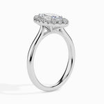 Load image into Gallery viewer, 50-Pointer Marquise Cut Solitaire Halo Diamond Platinum Ring JL PT 19029-A
